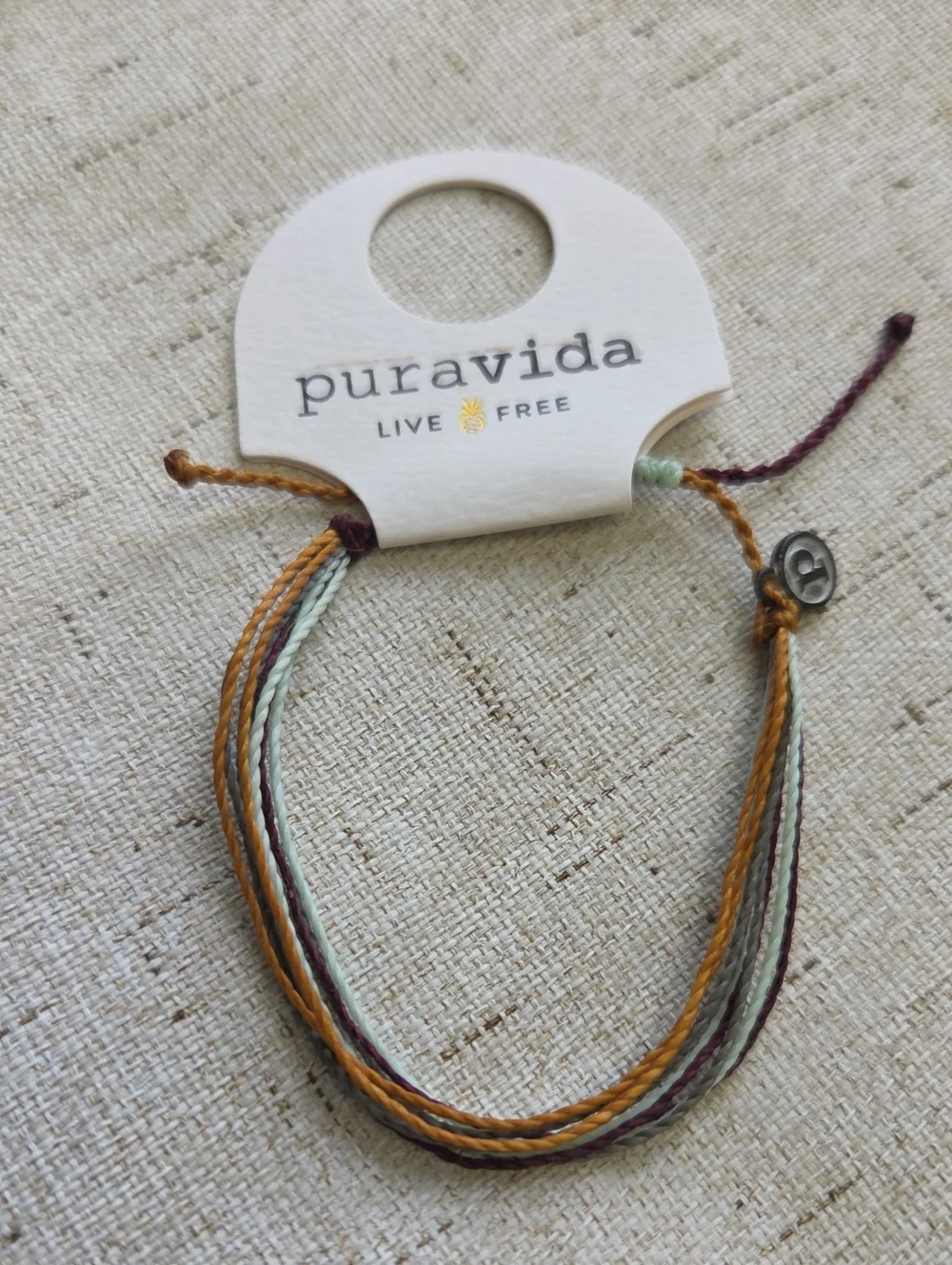 Pura Vida Layered Wax Cord Bracelet in Mustard, Sage & Plum